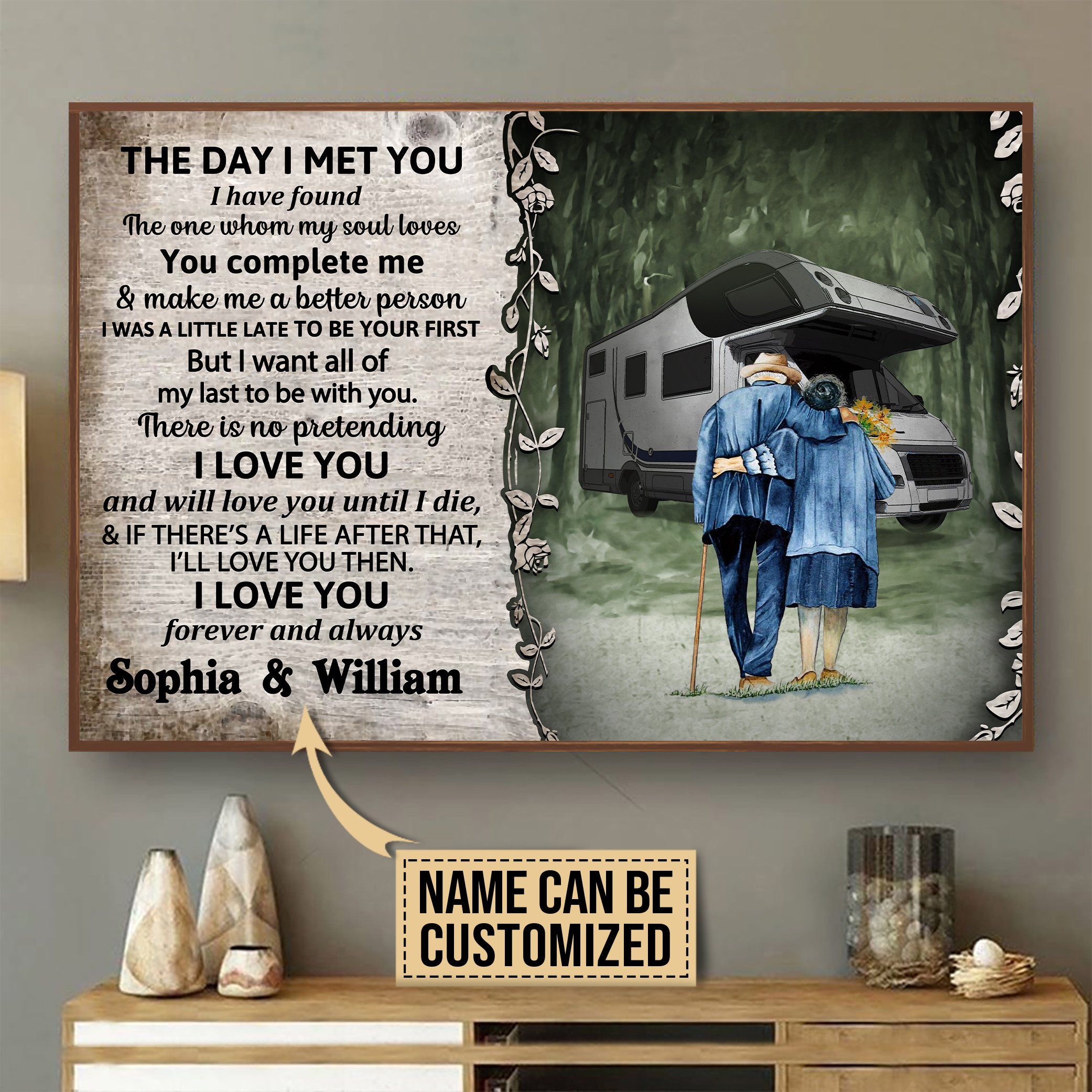 Personalized Camping Motorhome The Day I Met Poster