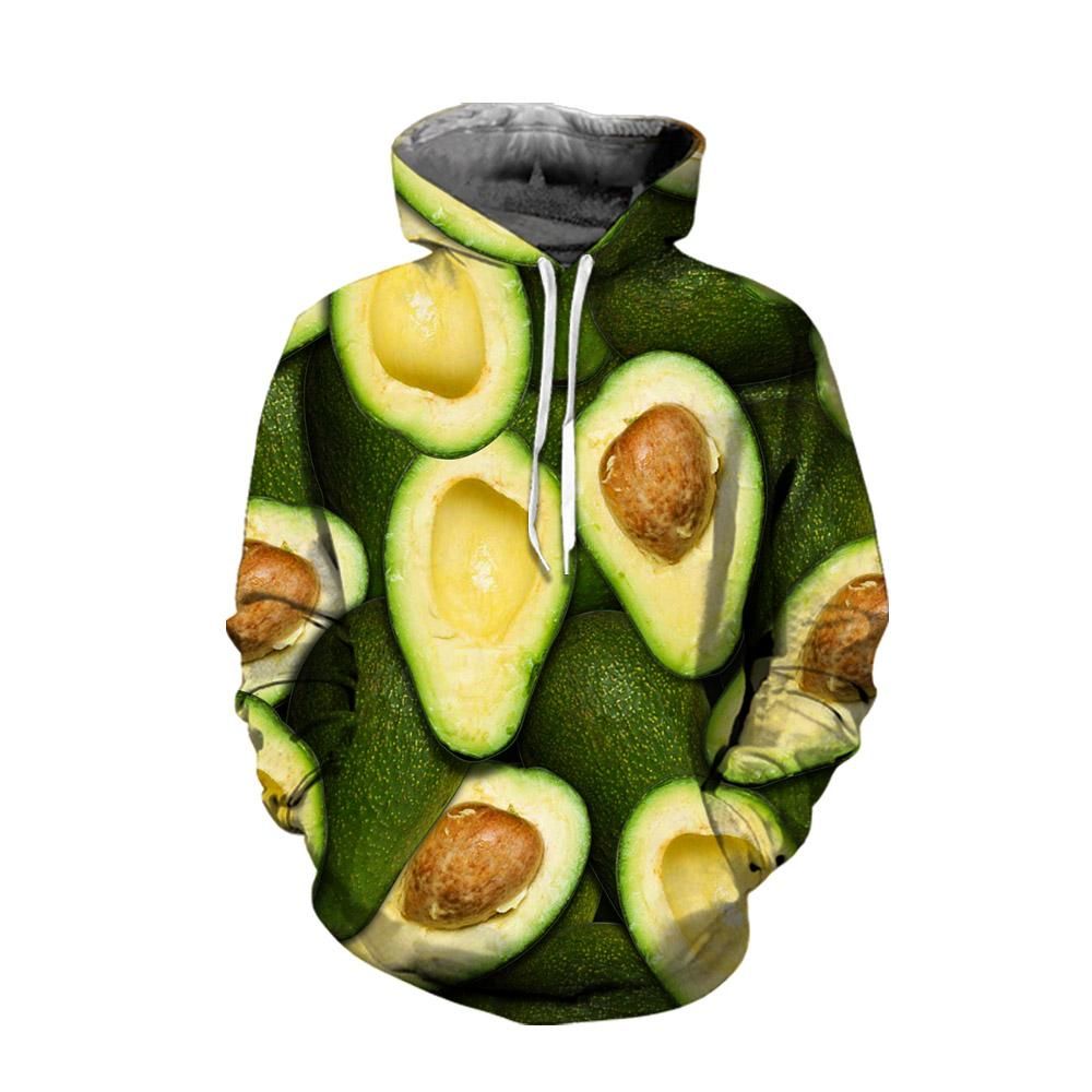 3D All Over Avocado Printed Hoodie