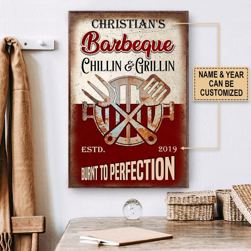 Personalized BBQ Grilling Proudly Serving Poster