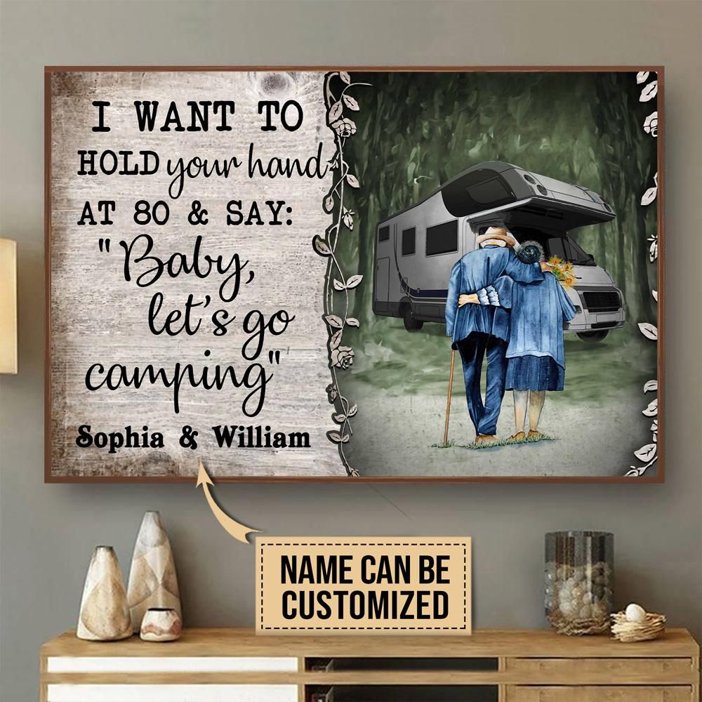 Personalized Camping Motorhome Baby Let's Go Poster