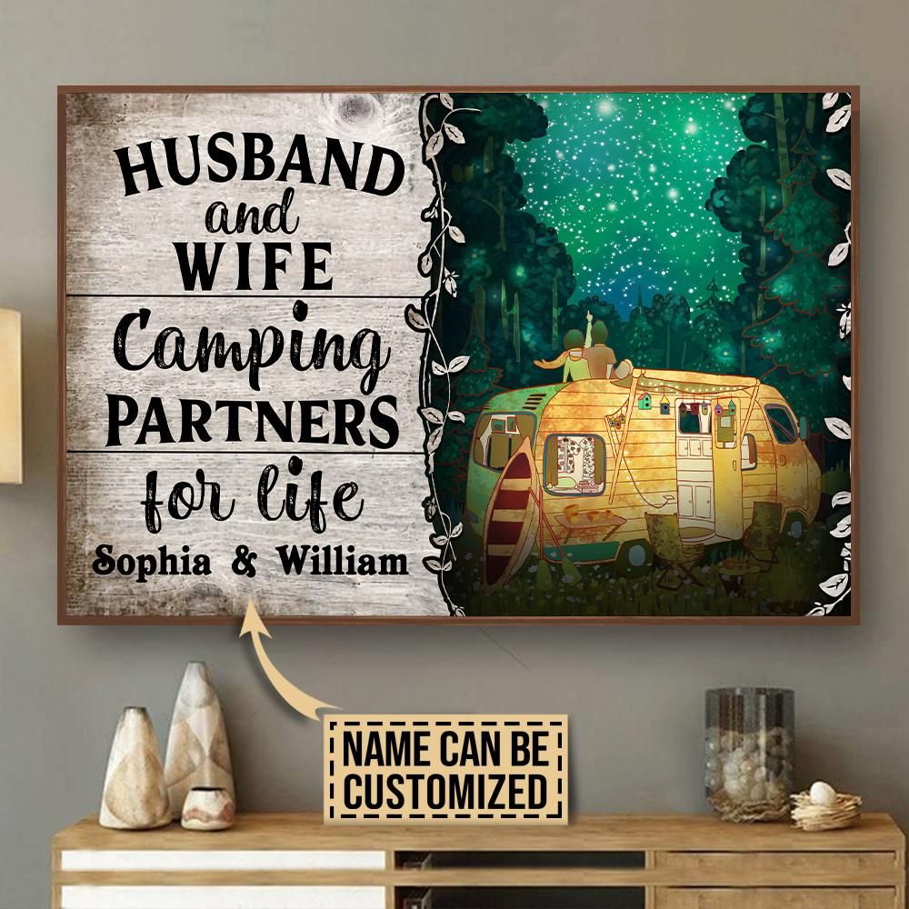 Personalized Camping Camper Partners For Life Poster