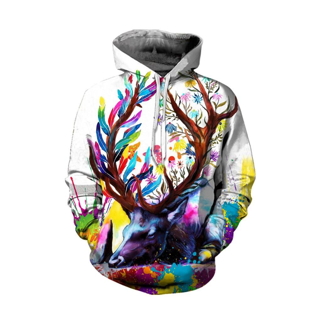 3D All Over Watercolor Deer Printed Clothes