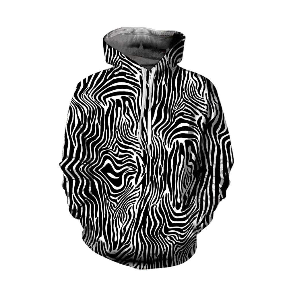 3D All Over Zebra Printed Hoodie