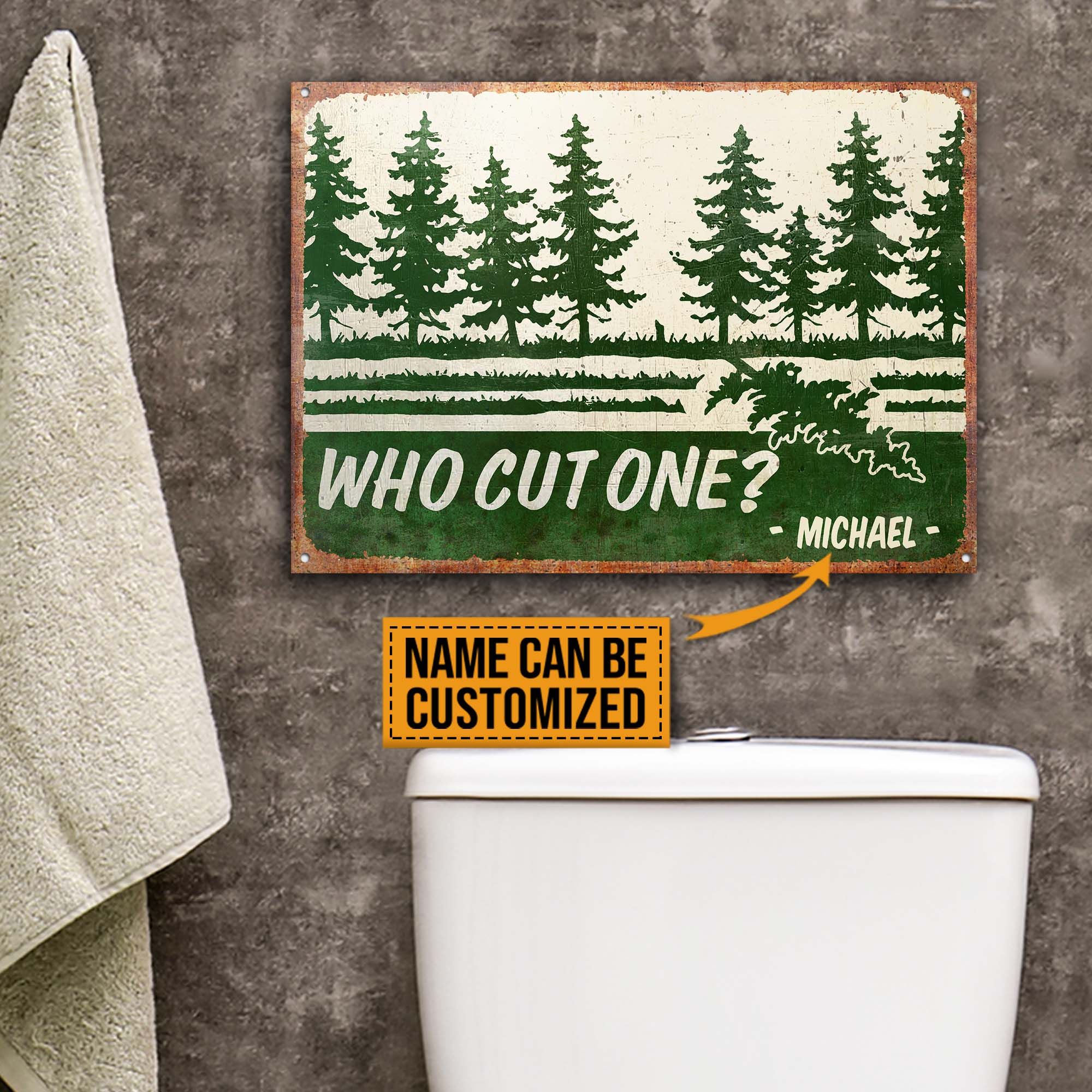 Personalized Camping Trees Who Cut One Customized Classic Metal Signs