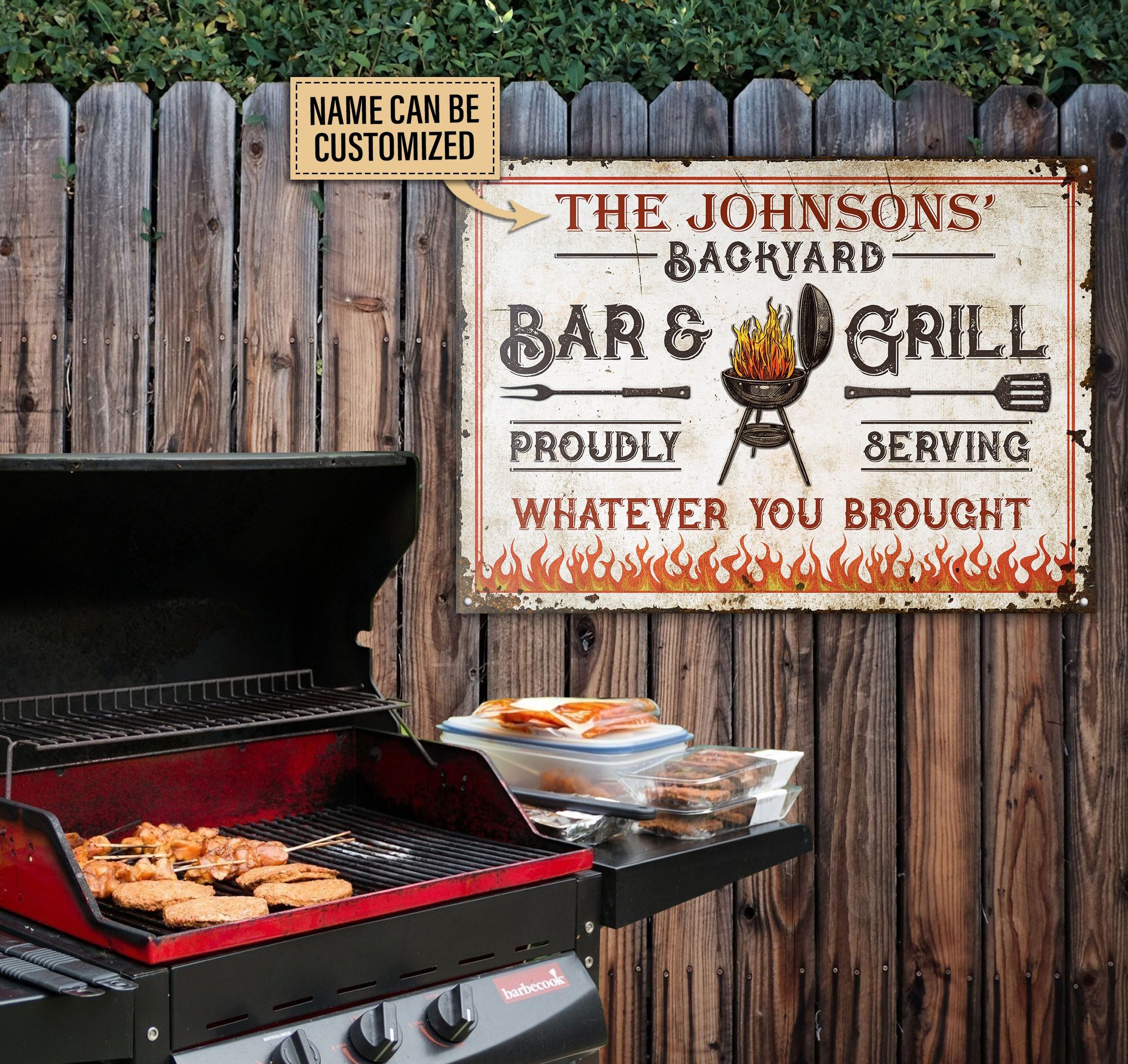 Personalized Grilling Bar And Grill Customized Classic Metal Signs