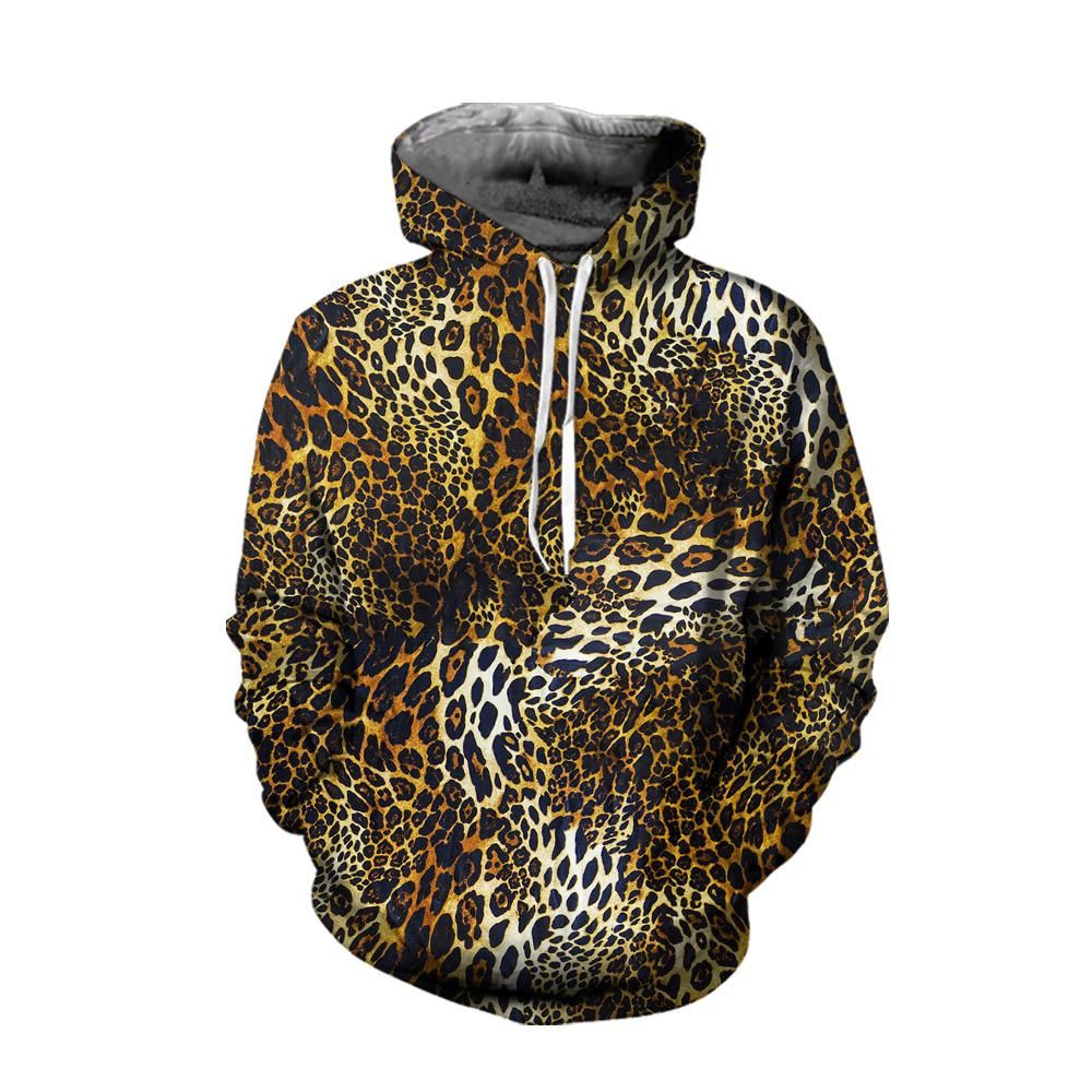 3D All Over Leopard Printed Hoodie