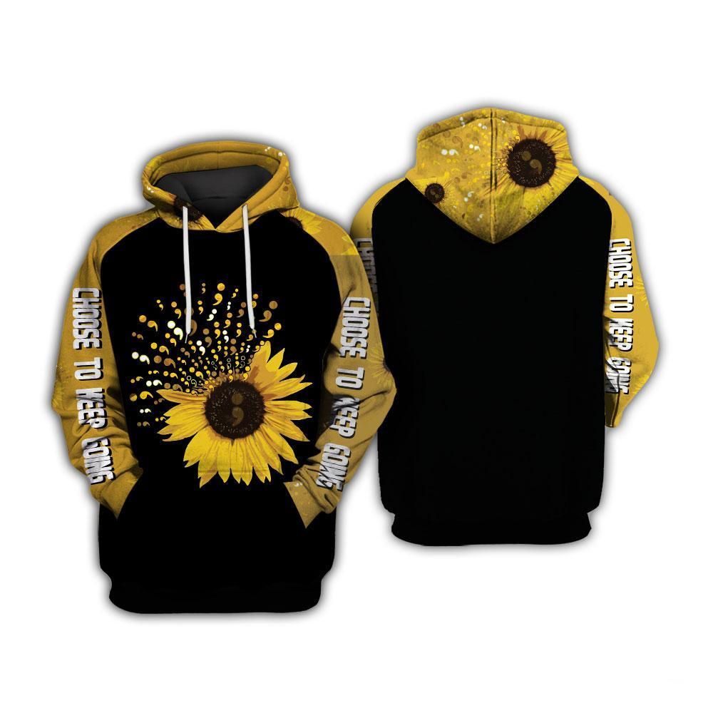 Keep Going Sunflower Suicide Awareness 3D All Over Printed