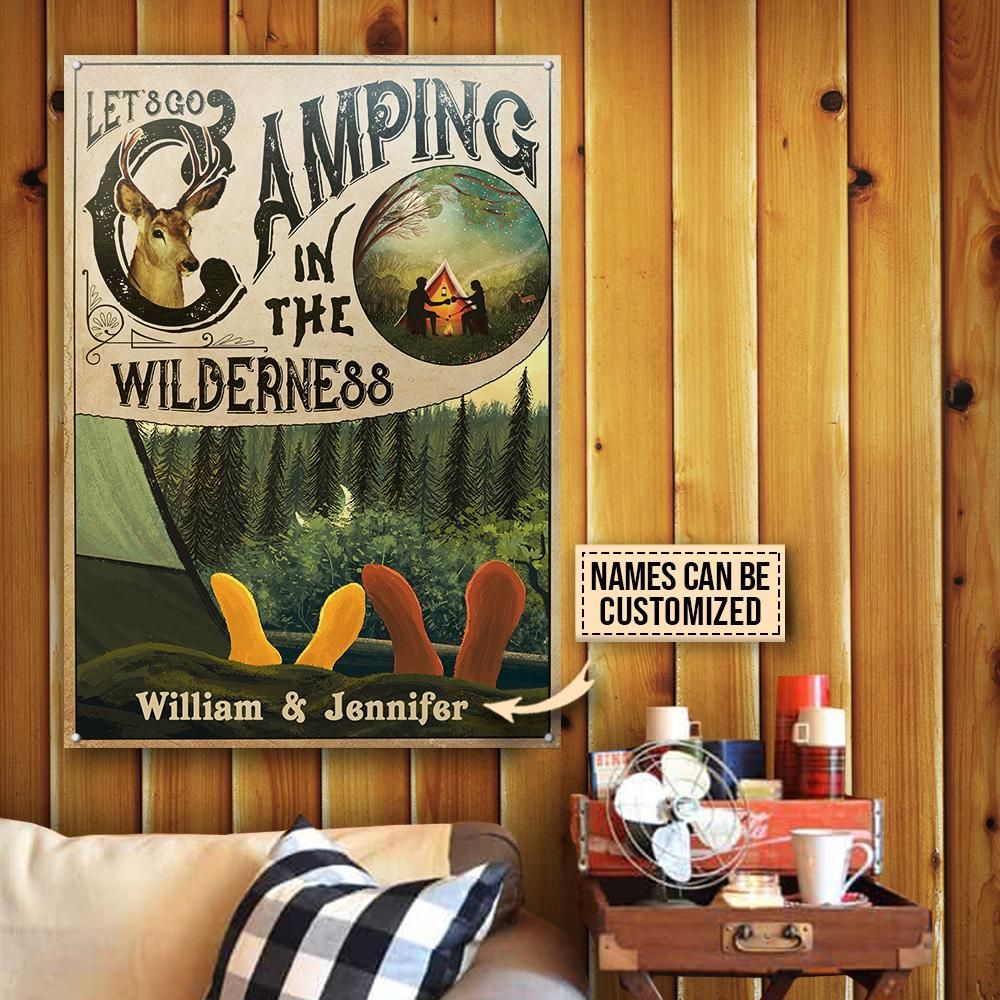 Personalized Camping In The Wilderness Customized Classic Metal Signs