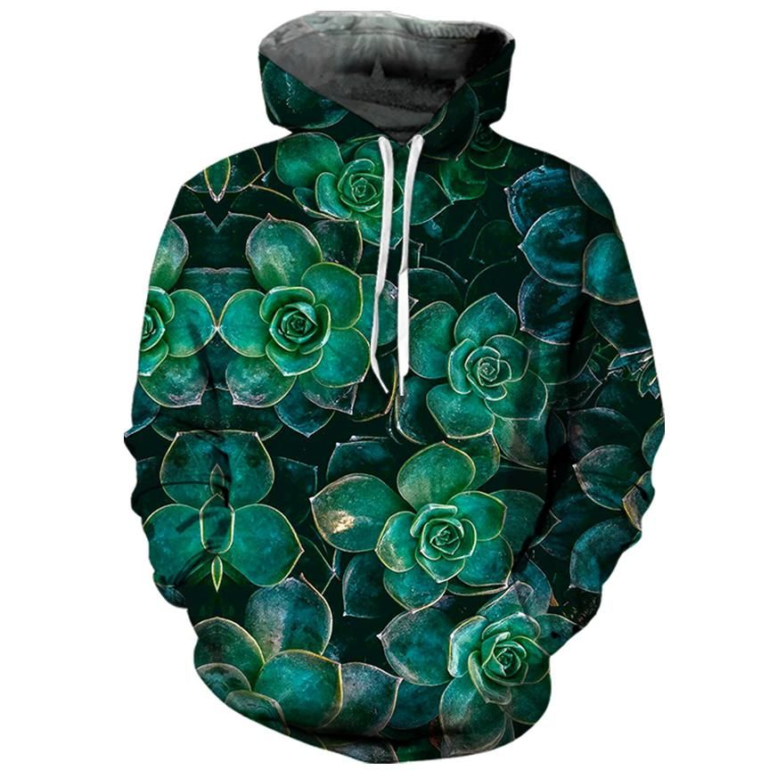 3D All Over Printed Green Succulent Clothes