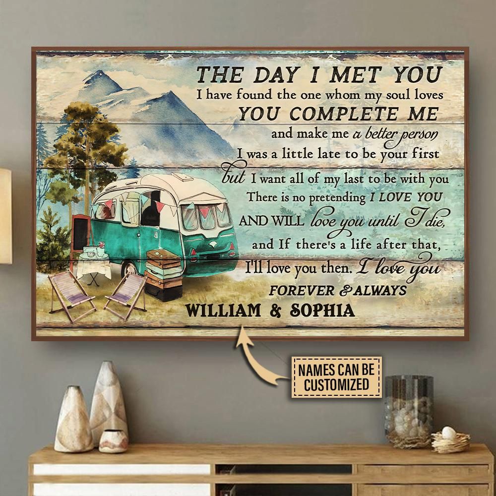 Personalized Mountain Camper Couple The Day I Met Customized Poster