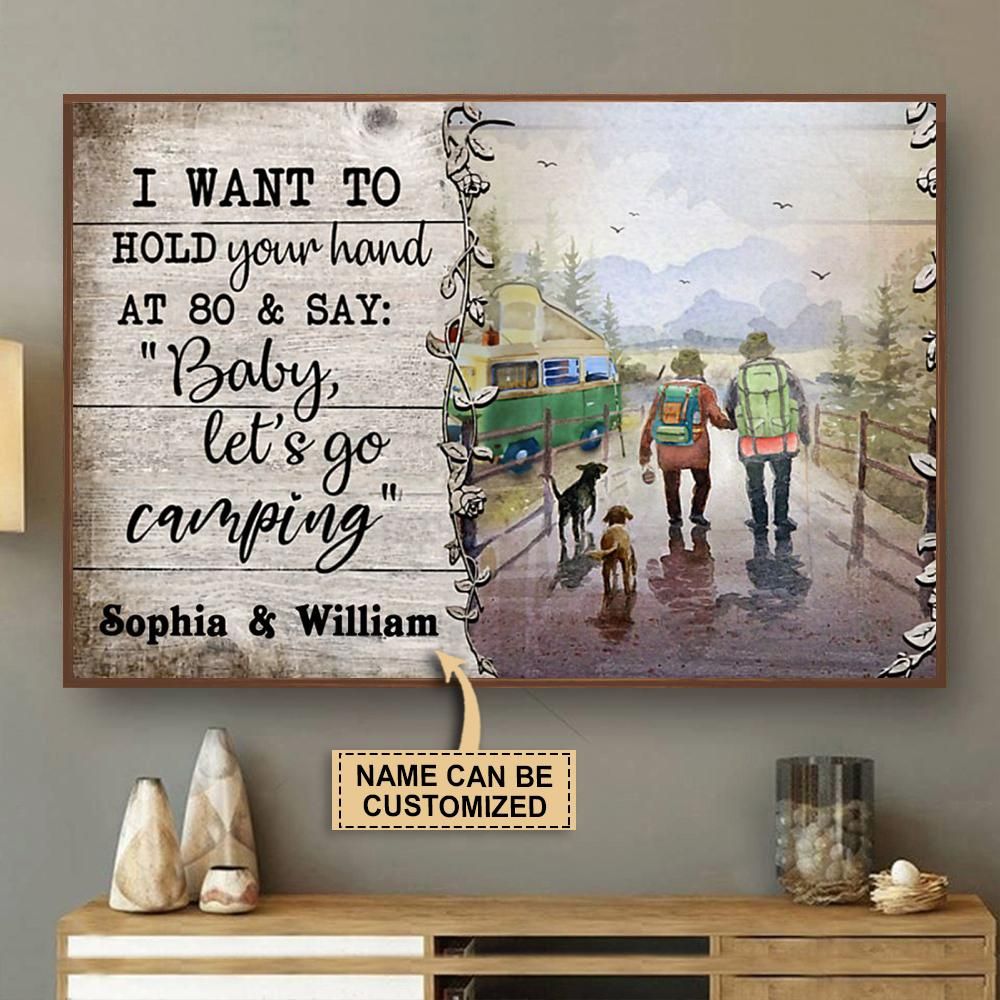 Personalized Camping Couple I Want To Hold Your Hand Poster