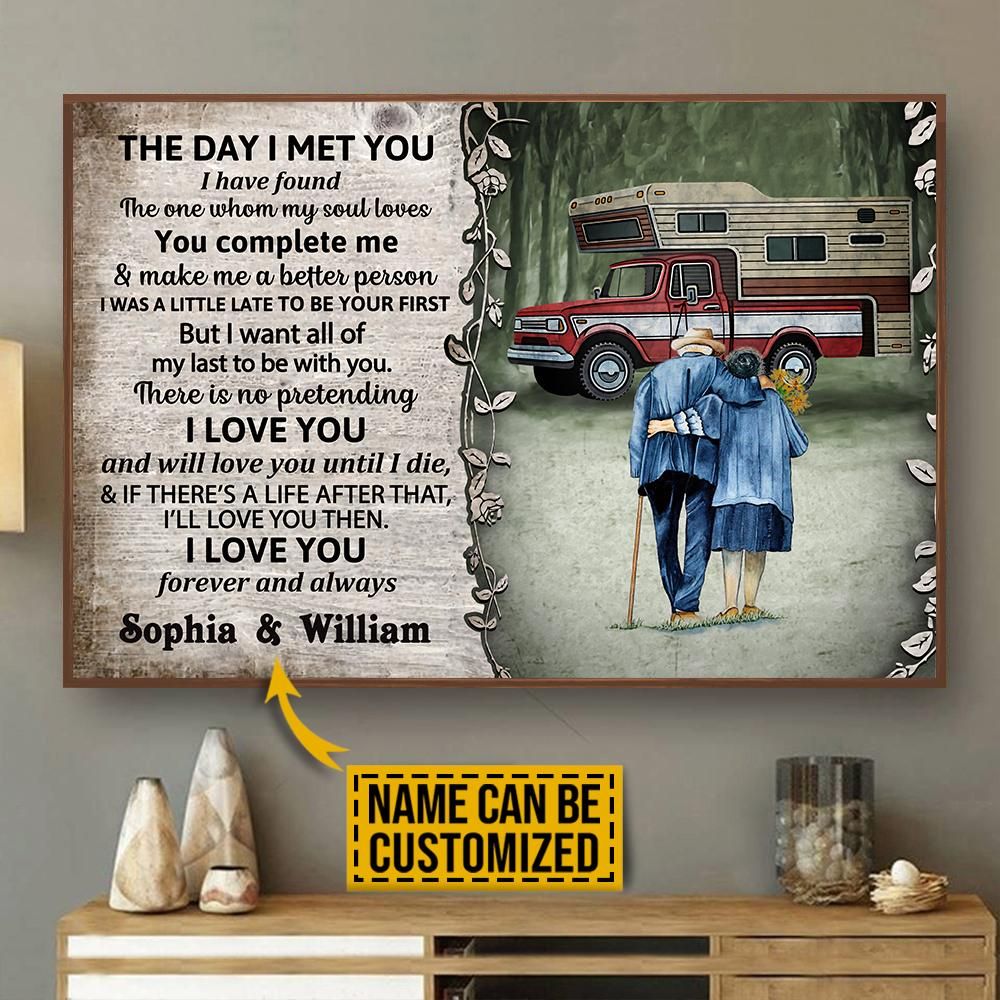 Personalized Camping Truck Old Couple The Day I Met Customized Poster