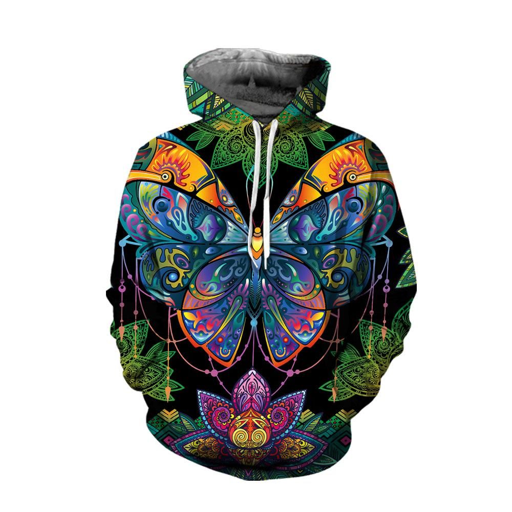 3D All Over Butterfly Printed Hoodie