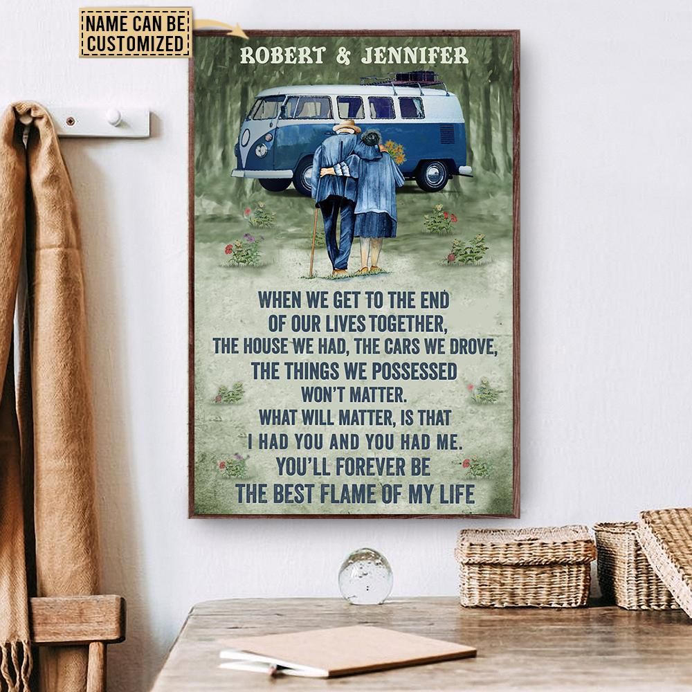 Personalized Camping Van Forever Flame Customized Poster