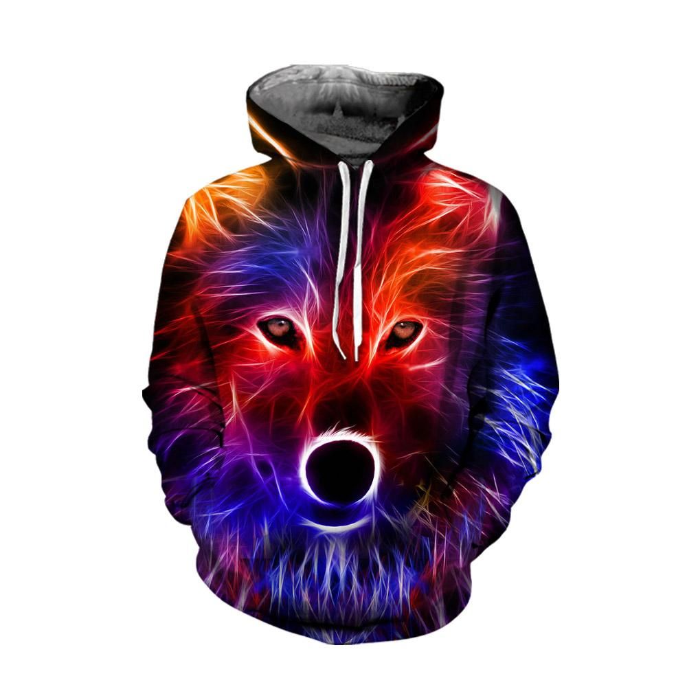 3D All Over Wolf Printed Hoodie