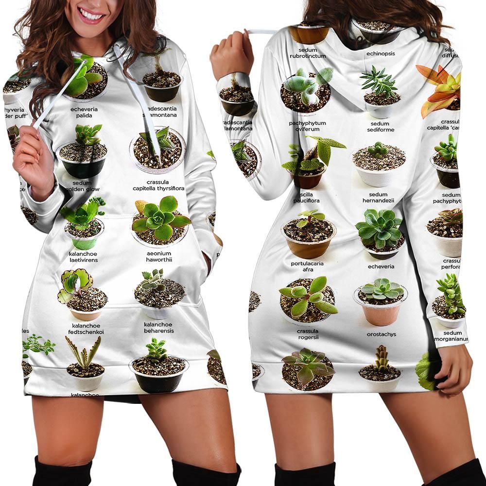 Awesome Hoodie Dress For Succulent Lovers