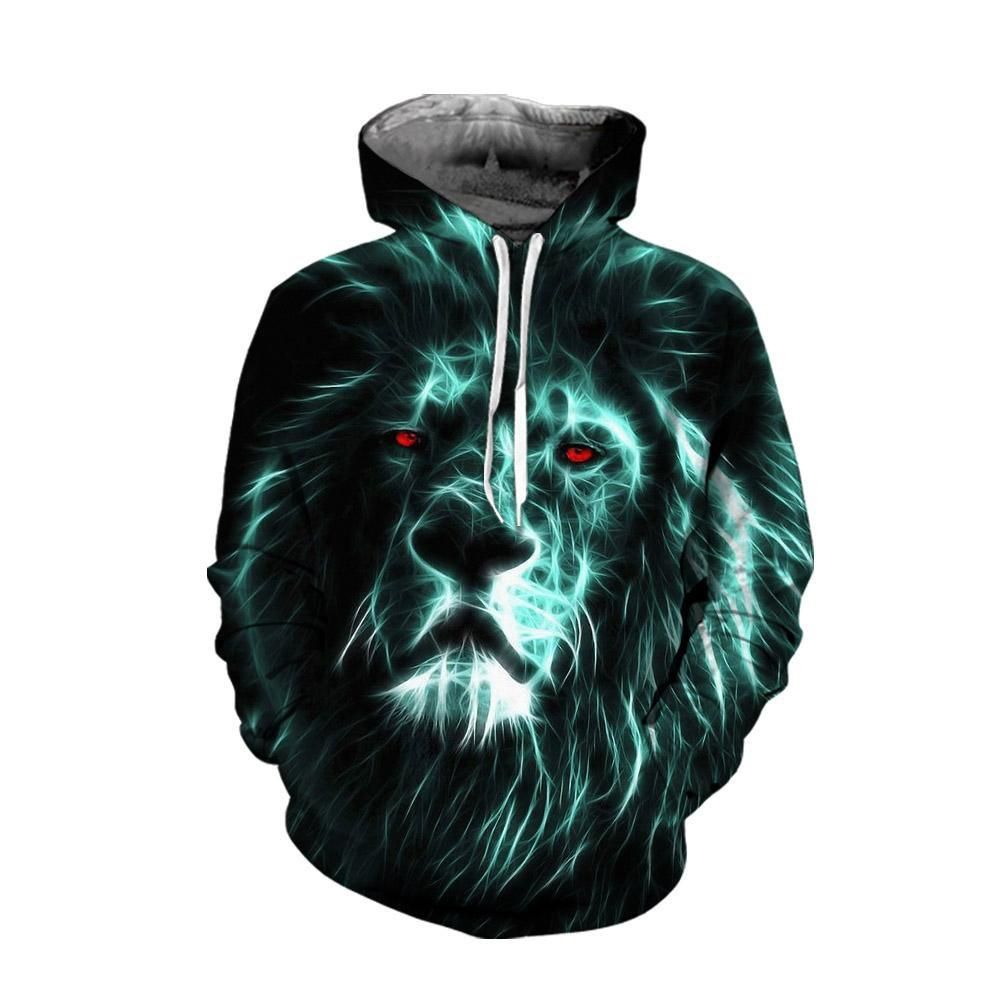 3D All Over Lion Printed Hoodie