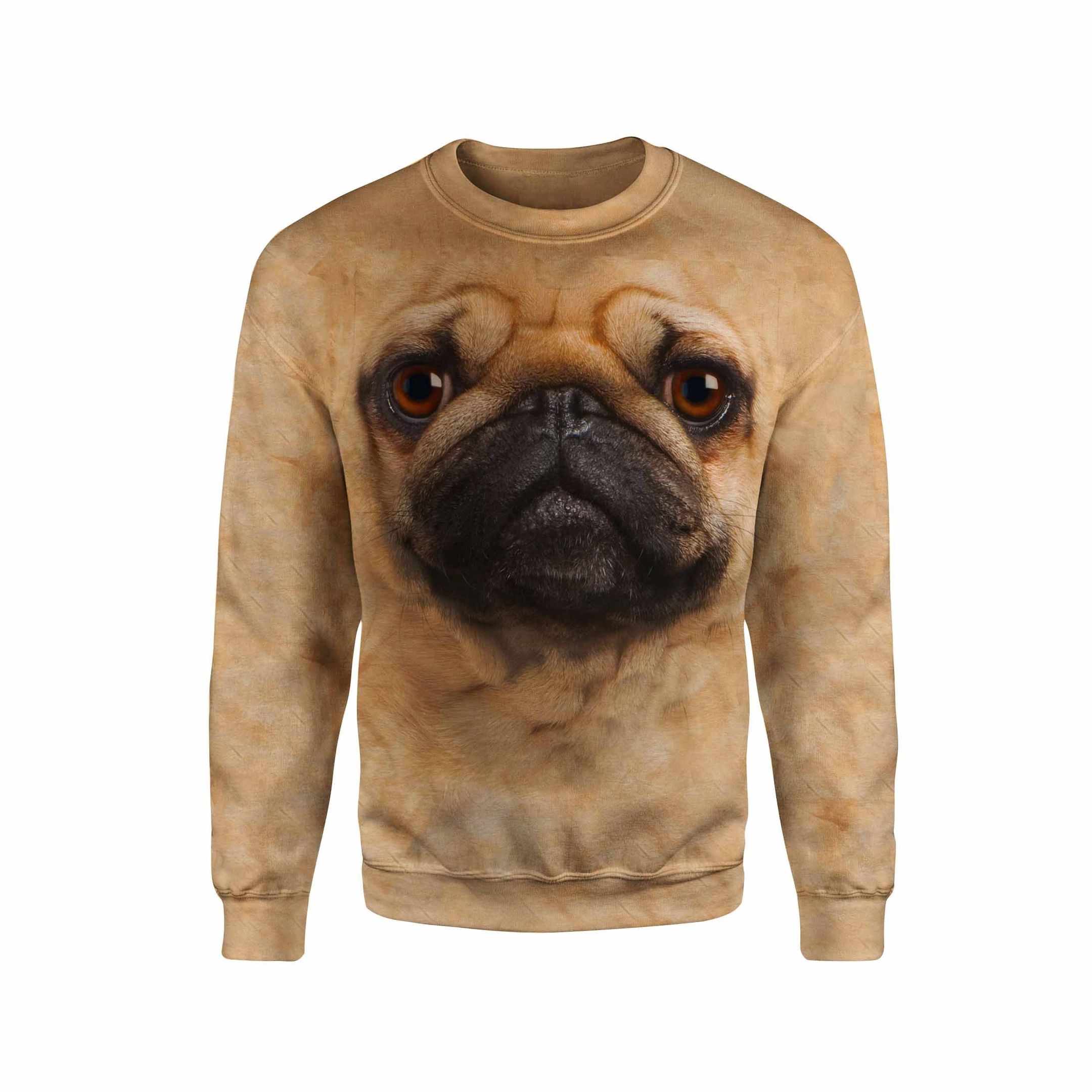 3D All Over Printed Pug Sweatshirt