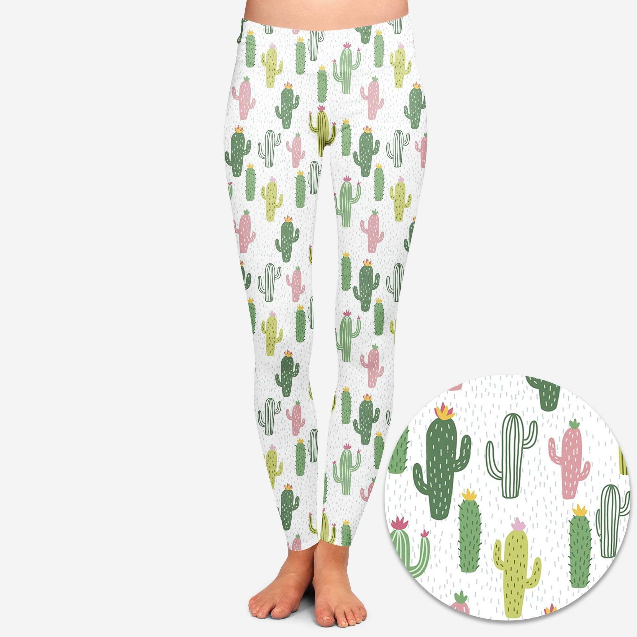 Succulent, Cactus Over Print Legging For Lovers