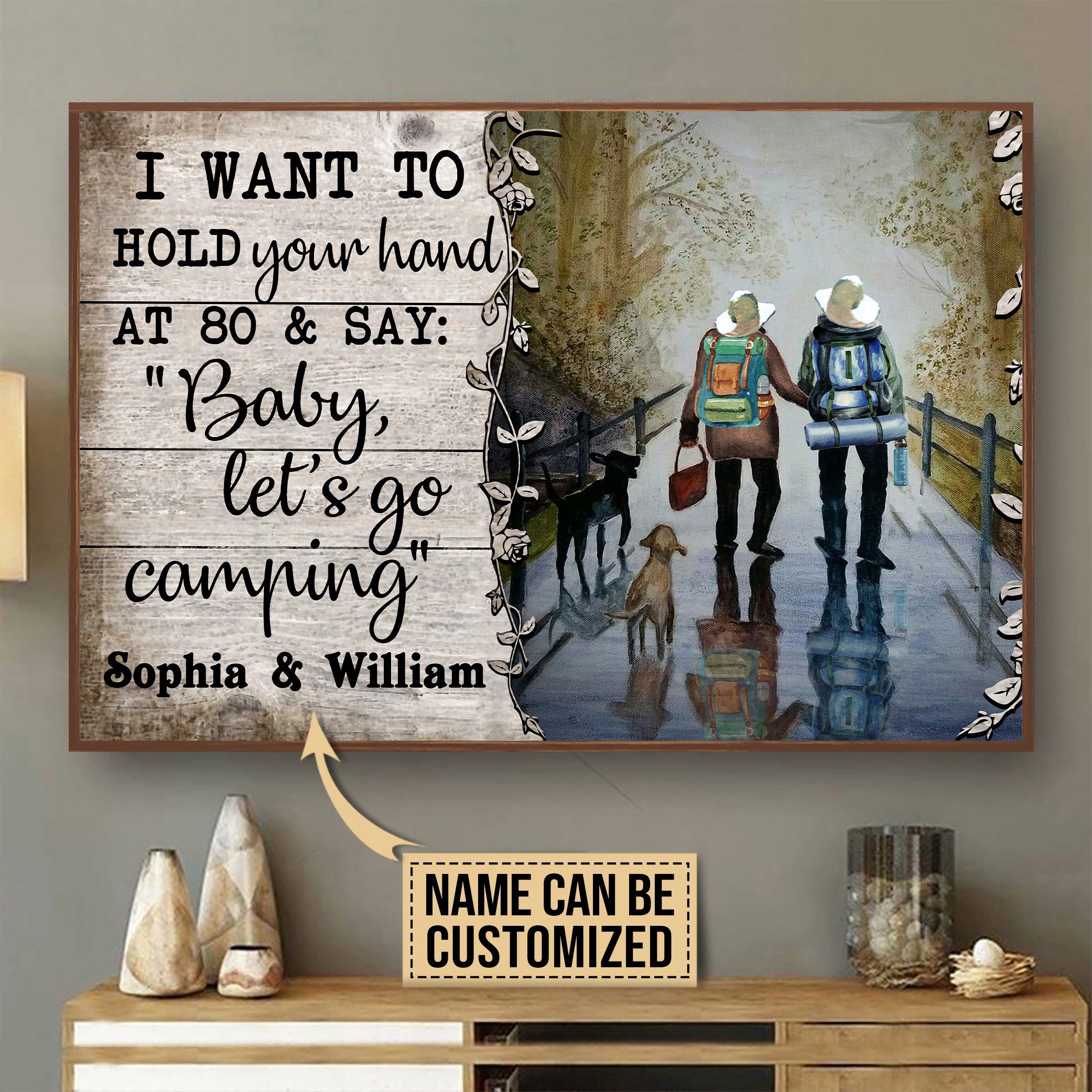 Personalized Camping Hold Your Hand Poster