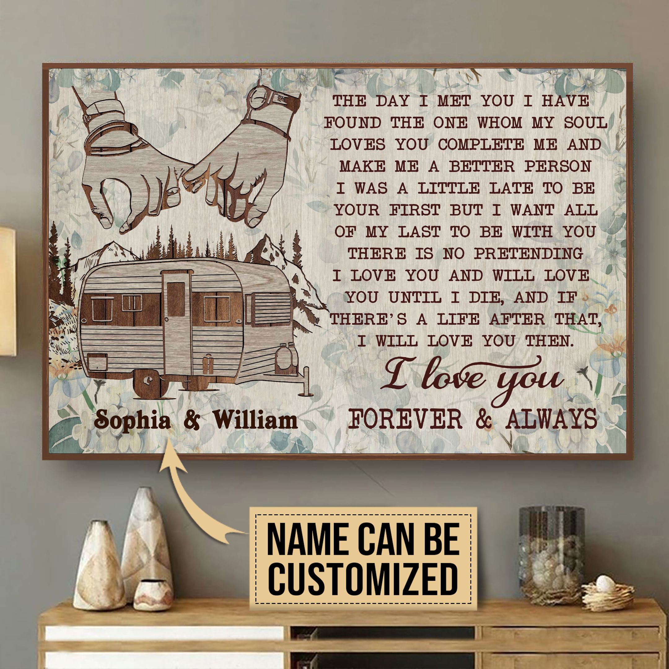Personalized Camping Floral Pallet The Day I Met You Customized Poster