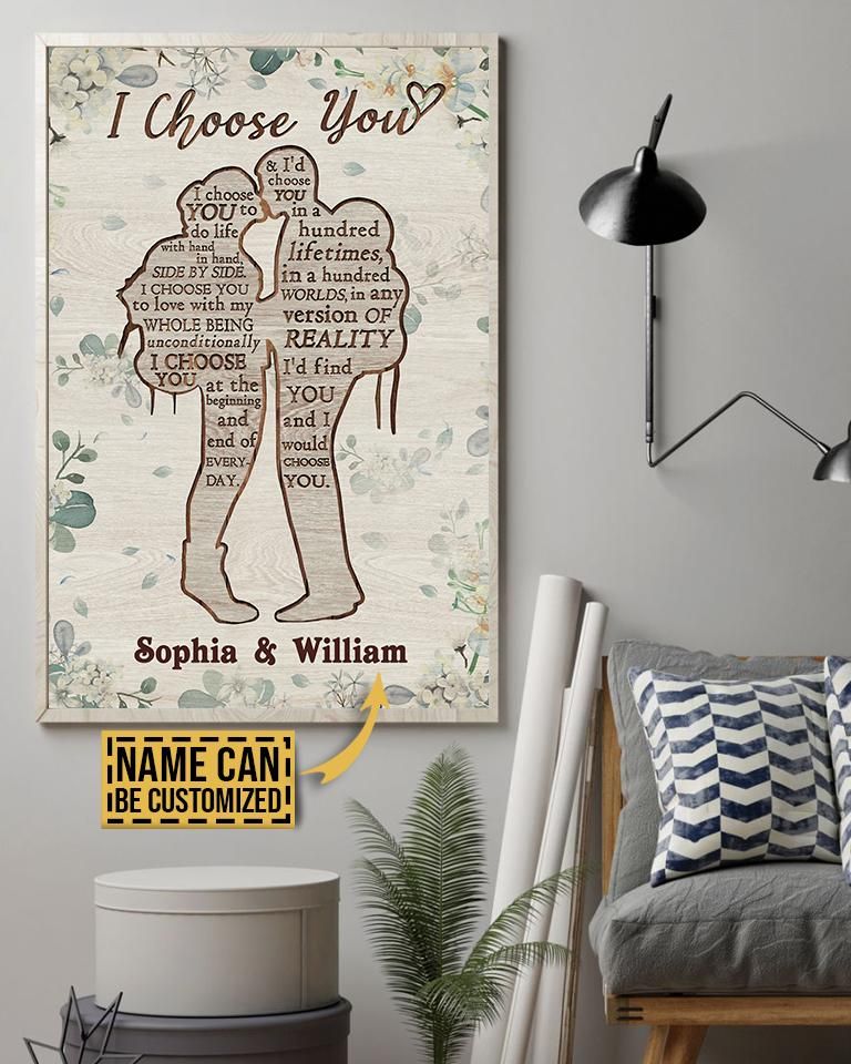 Personalized Camping Couple Floral I Choose You Customized Poster