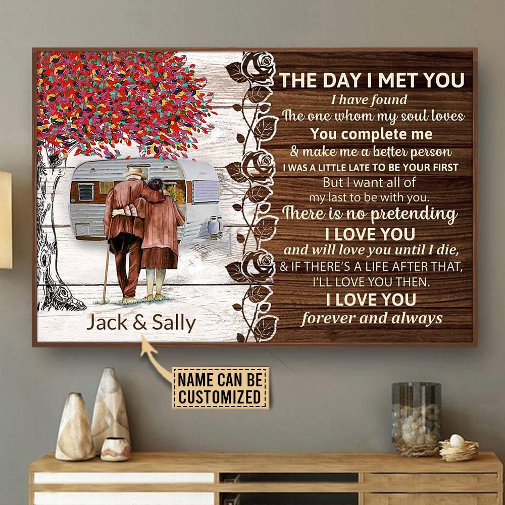 Personalized Brown Camping The Day I Met You Customized Poster