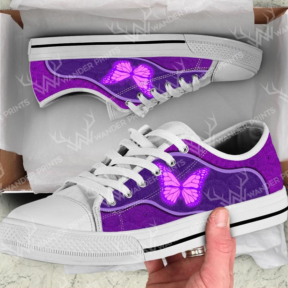 Purple Butterfly Lovers Low-Top Shoes