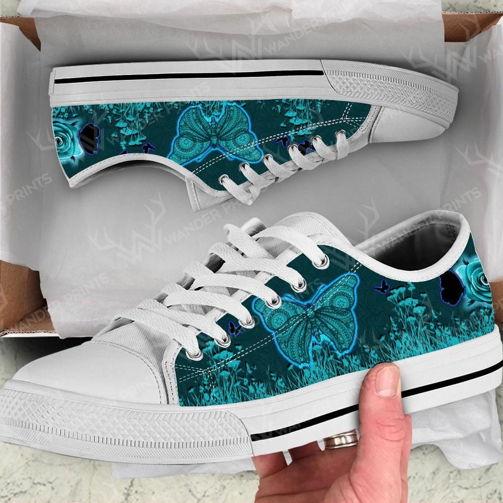 Blue Butterfly Low-Top Shoes