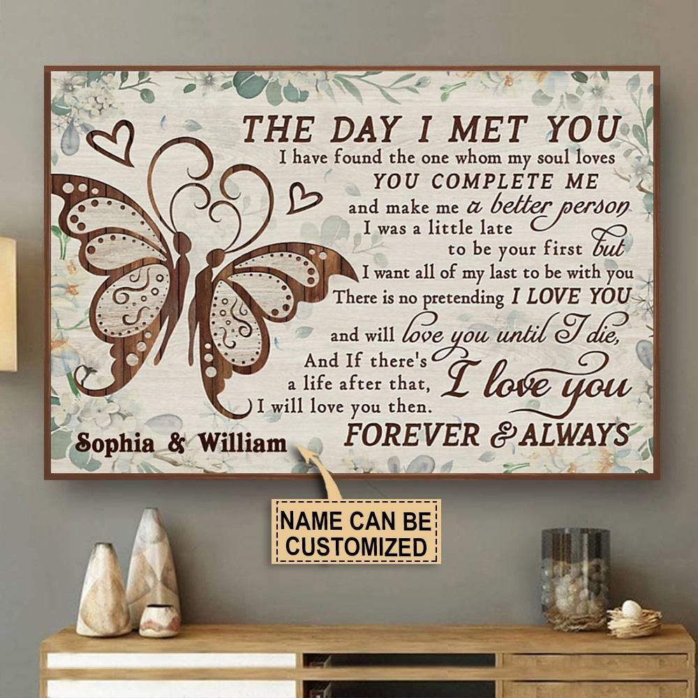 Personalized Butterfly The Day I Met Poster