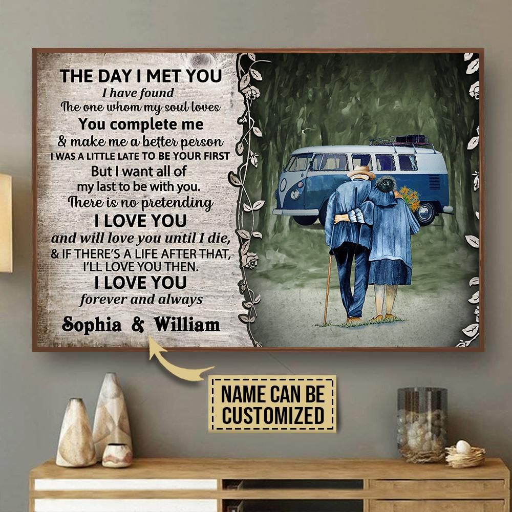 Personalized Camping Van Old Couple The Day I Met Customized Poster