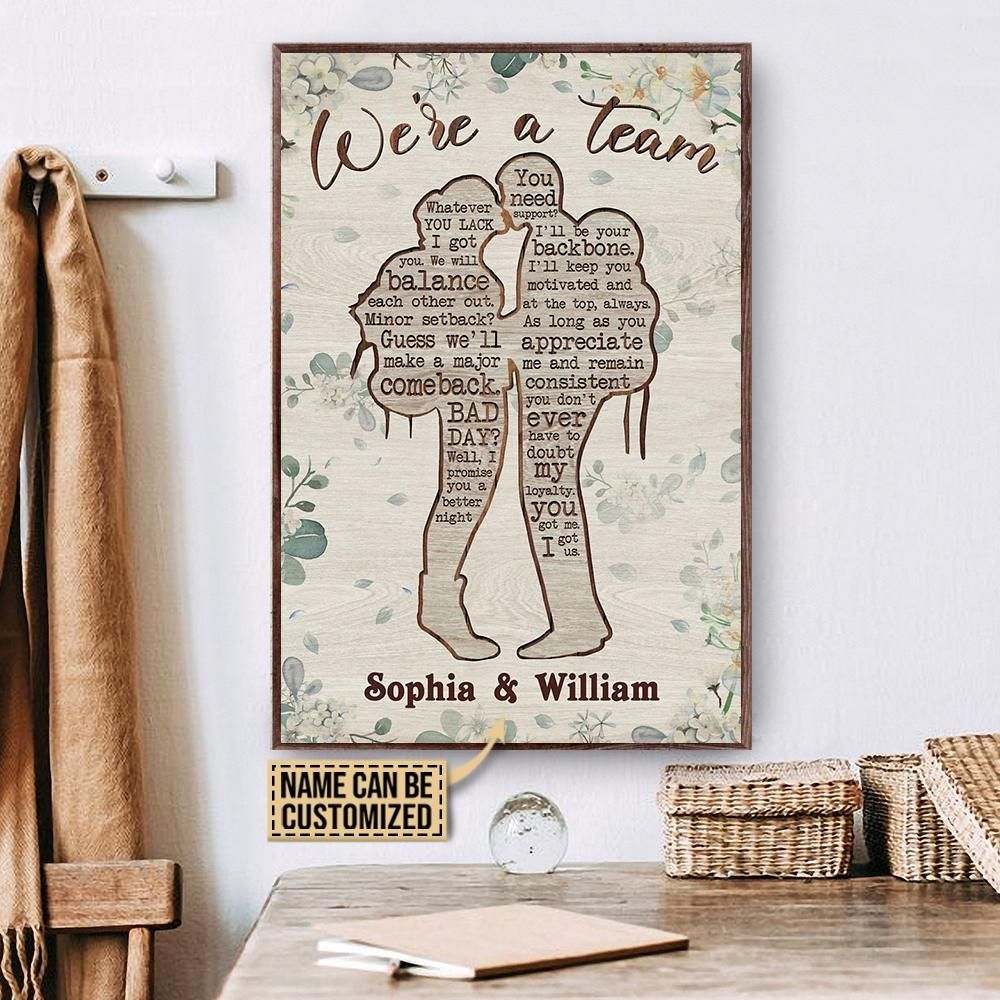 Personalized Camping Couple Floral We're A Team Customized Poster