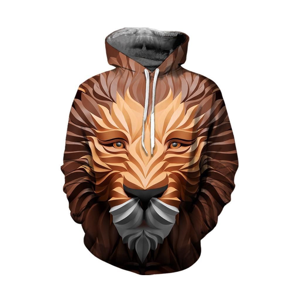 3D All Over Lion Printed Hoodie