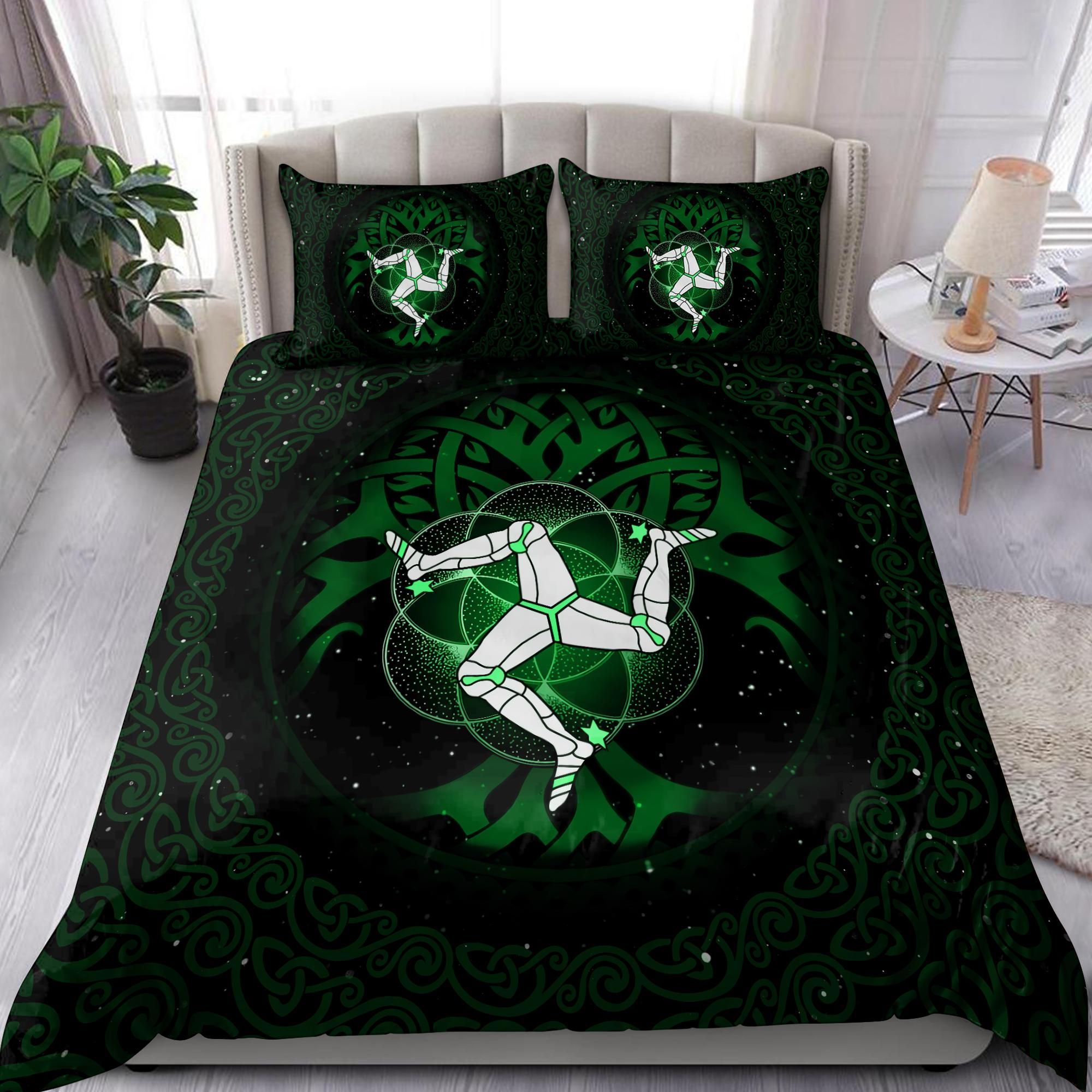 St Patrick's Day Decoration Celtic Culture Triskelion Triple Pattern Bedding Set