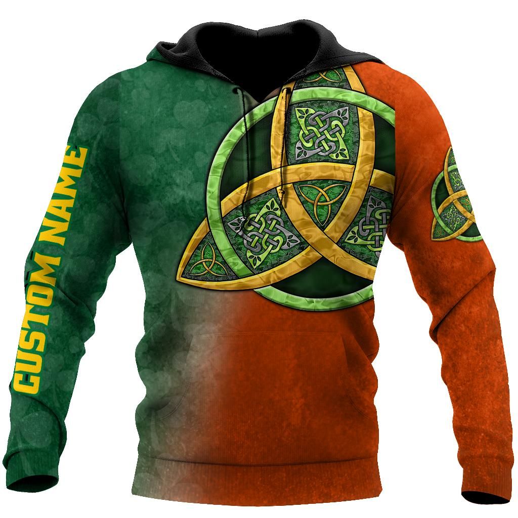 Irish St.Patrick Celtic 3D Hoodie Shirt For Men And Women Custom Name
