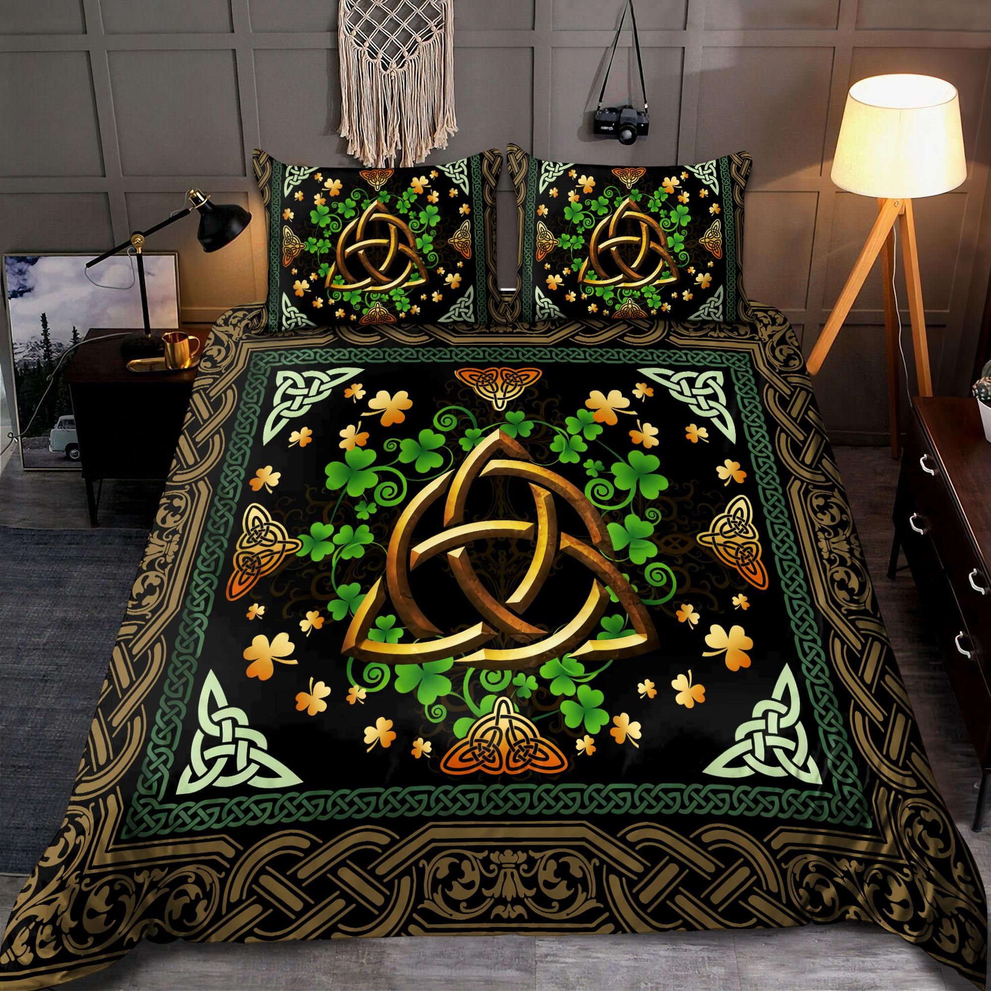 Premium Bedding Set Irish Celtic Shamrock And Trinity Knot Ml