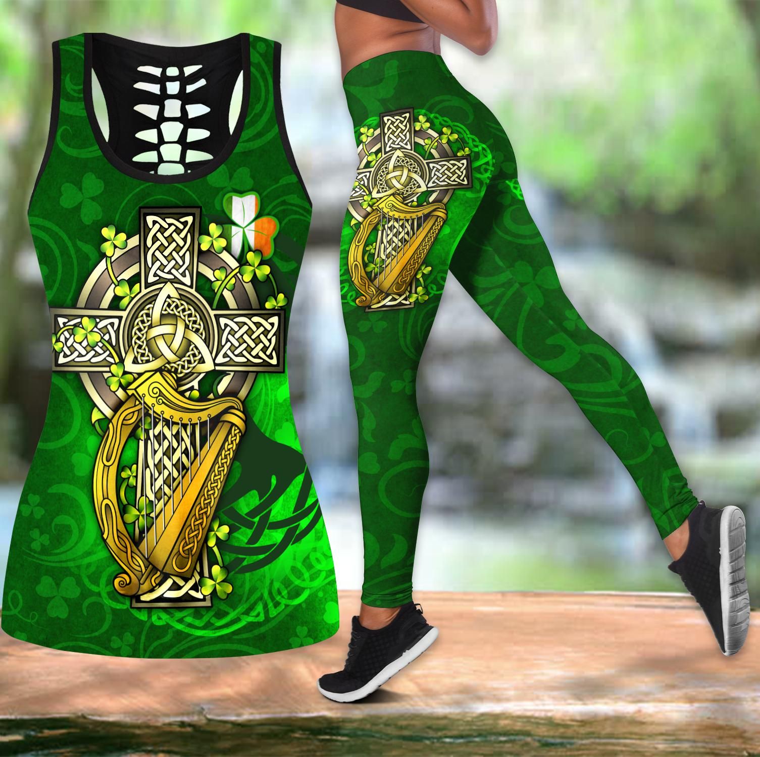 St Patrick's Day Oufit Irish Harp Combo Tank Top And Legging PAN3DSET0108
