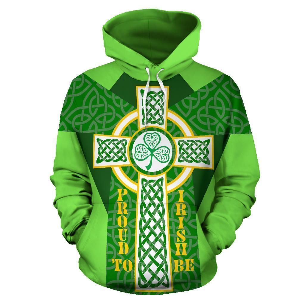 St Patrick Day's Shirts Proud To Irish Be Celtic Cross Clover Tt0127