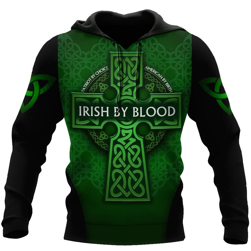 Premium Unisex Hoodie Irish St.Patrick Day Irish By Blood Ml
