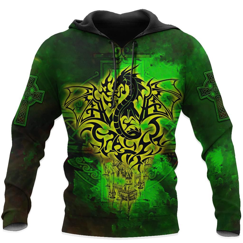 Celtic Dragon Saint Patrick's Day 3D All Over Printed Shirts For Men And Women Tn