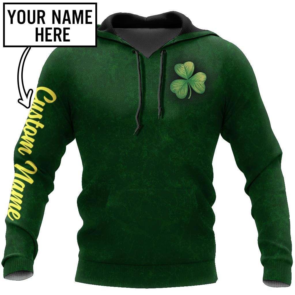 Irish Shamrock St.Patrick Day 3D Hoodie Shirt For Men And Women Custom Name