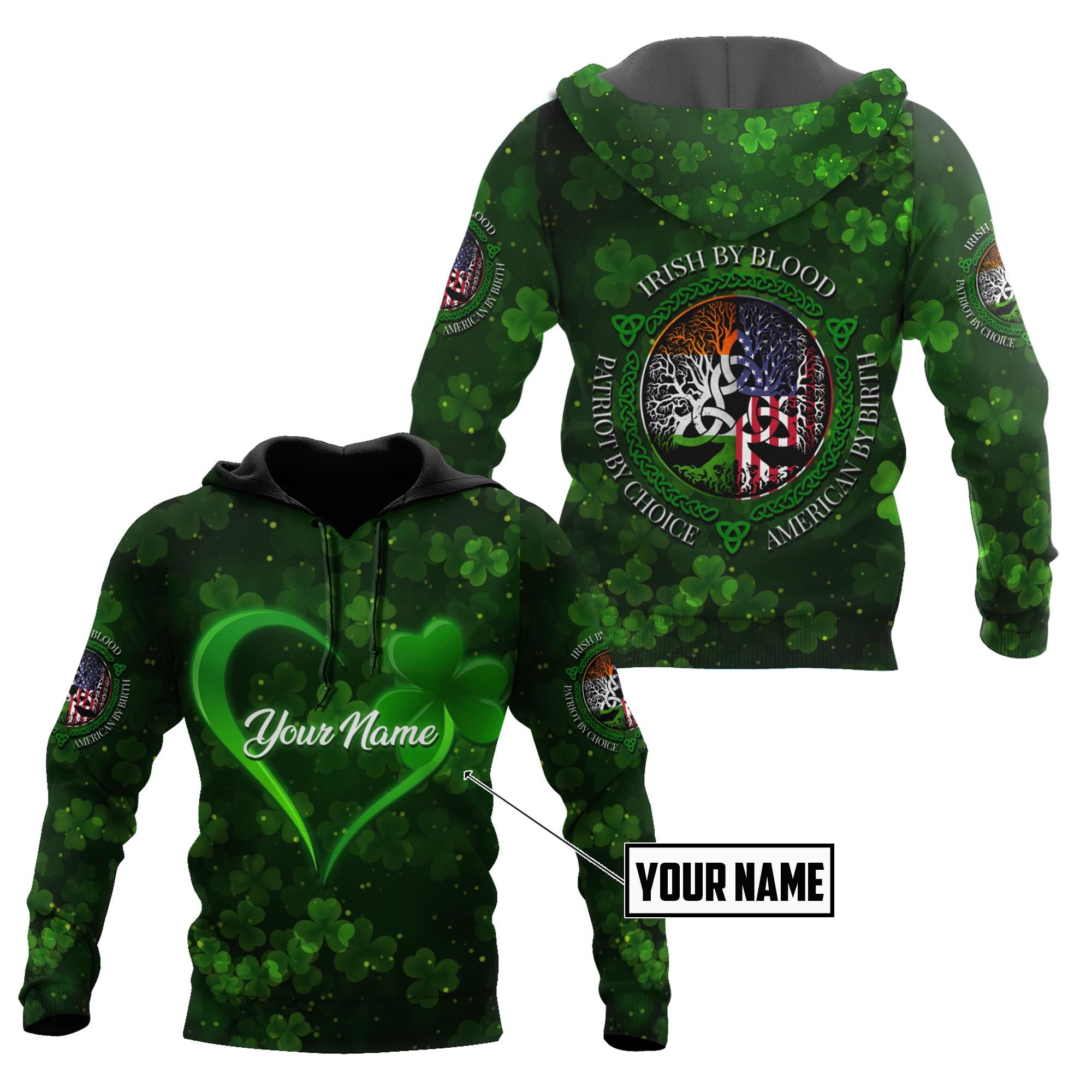 Irish By Blood American By Birth 3D All Over Printed Shirts