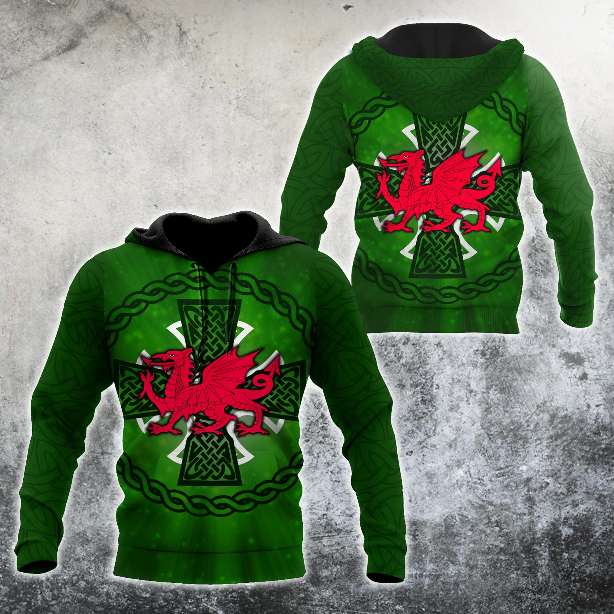 Celtic Wales Dragon Tattoo Hoodie For Men And Women Mh04022103