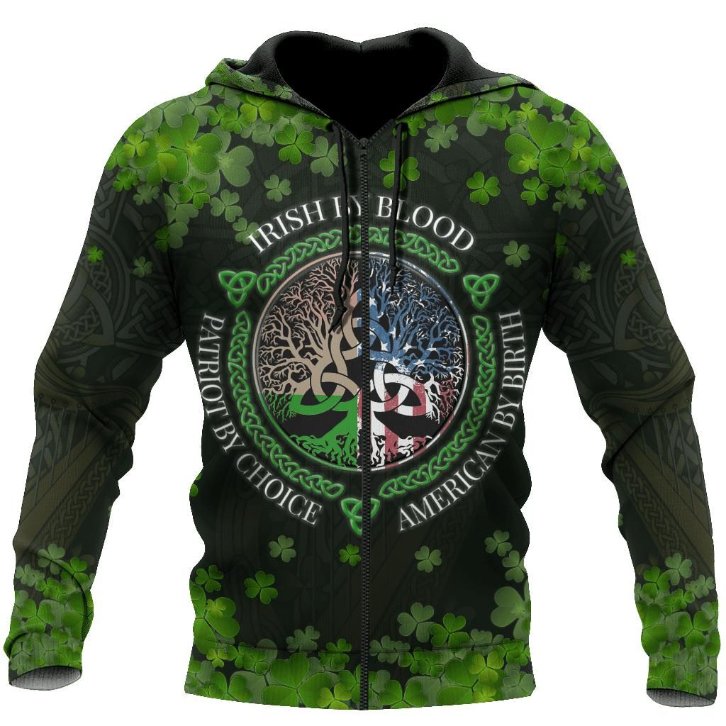Saint Patrick's Day Outfit Irish Blood American Birth Patriot Choice Unisex