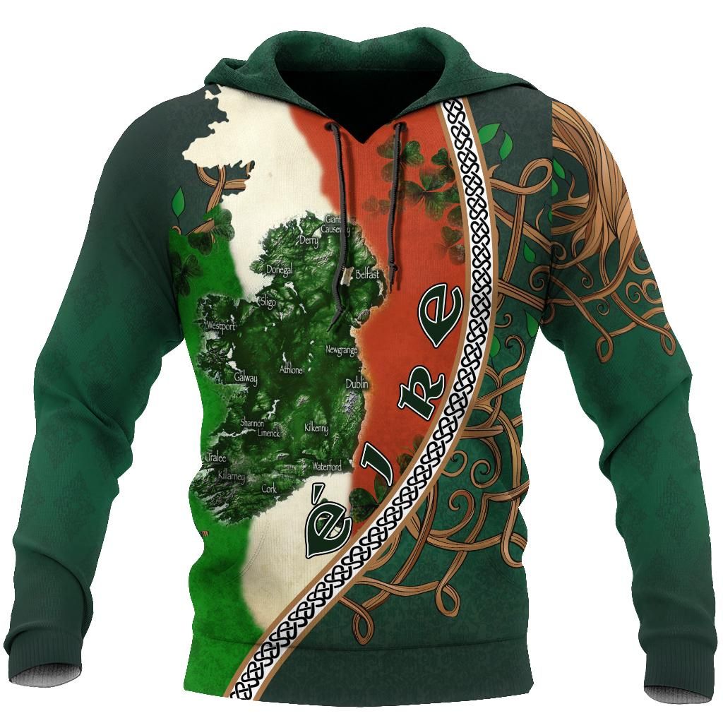 Irish Saint Patrick'S Day Shamrock Celtic Cross Hoodie T-Shirt Sweatshirt Pi020308