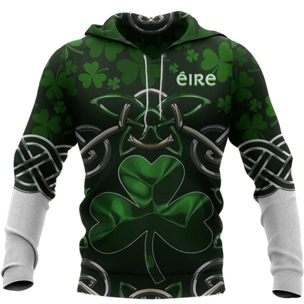 Irish Saint Patrick'S Day Shamrock Celtic Cross Hoodie T-Shirt Sweatshirt Pi020310