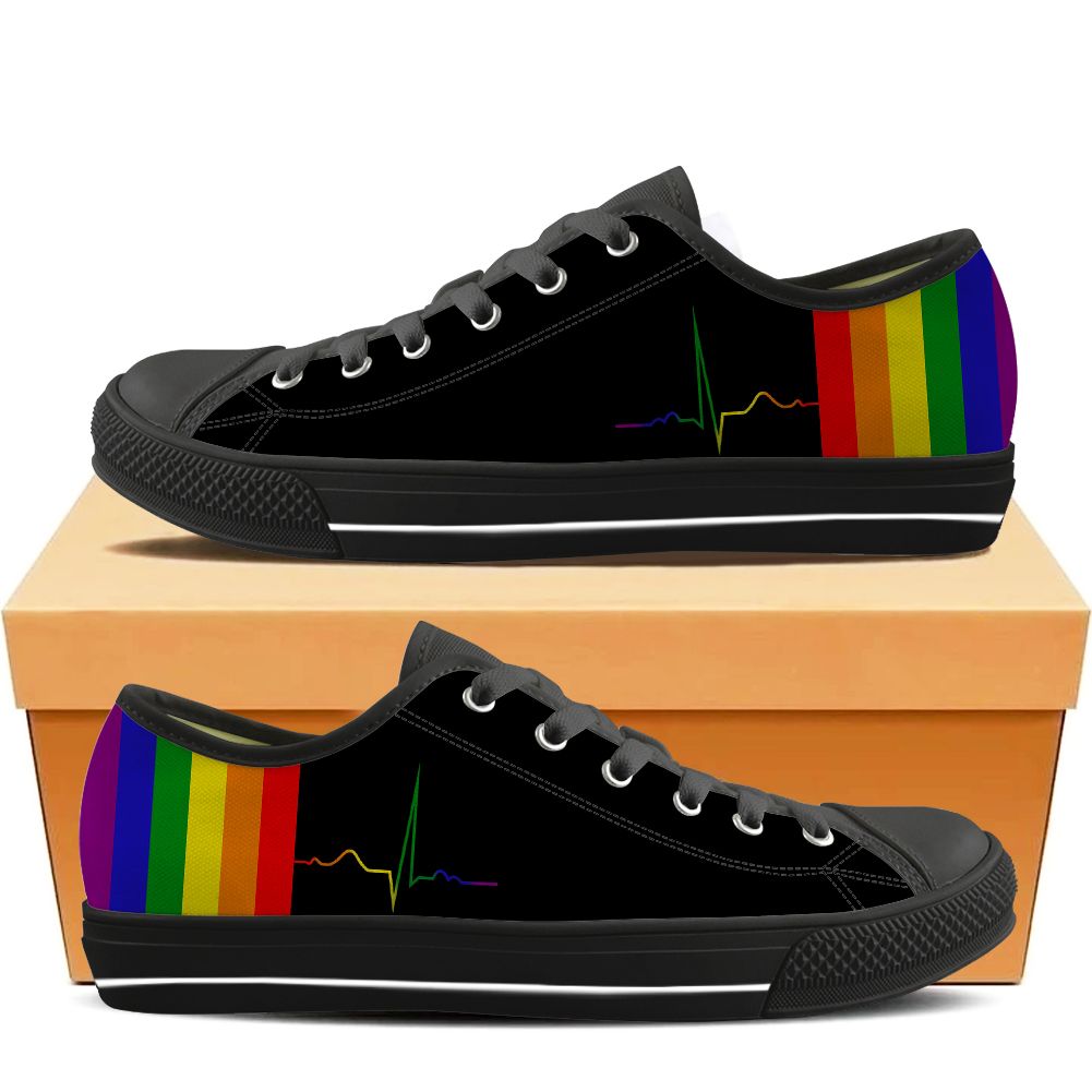 Rainbow Heartbeat LGBT Low Top Shoes PAN