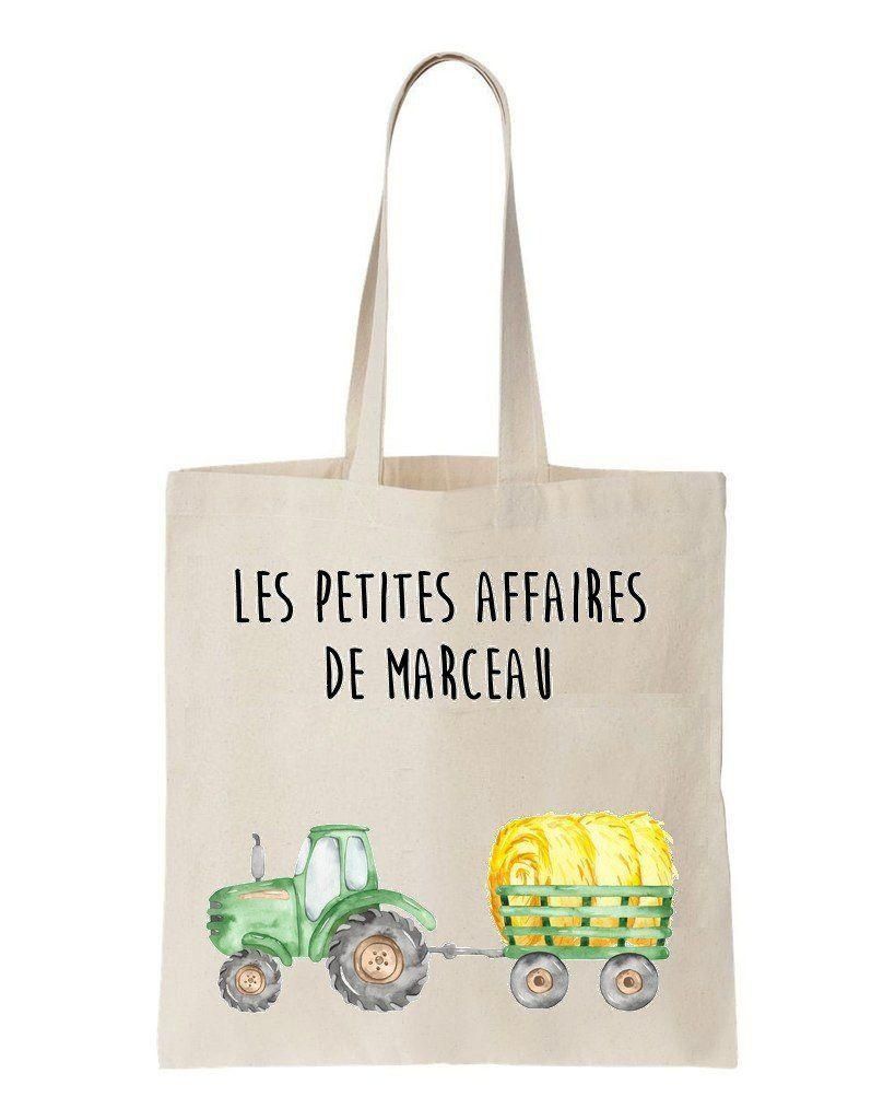 Tracteur And Boules De Paille Printed Tote Bag Birthday Gift For Girl