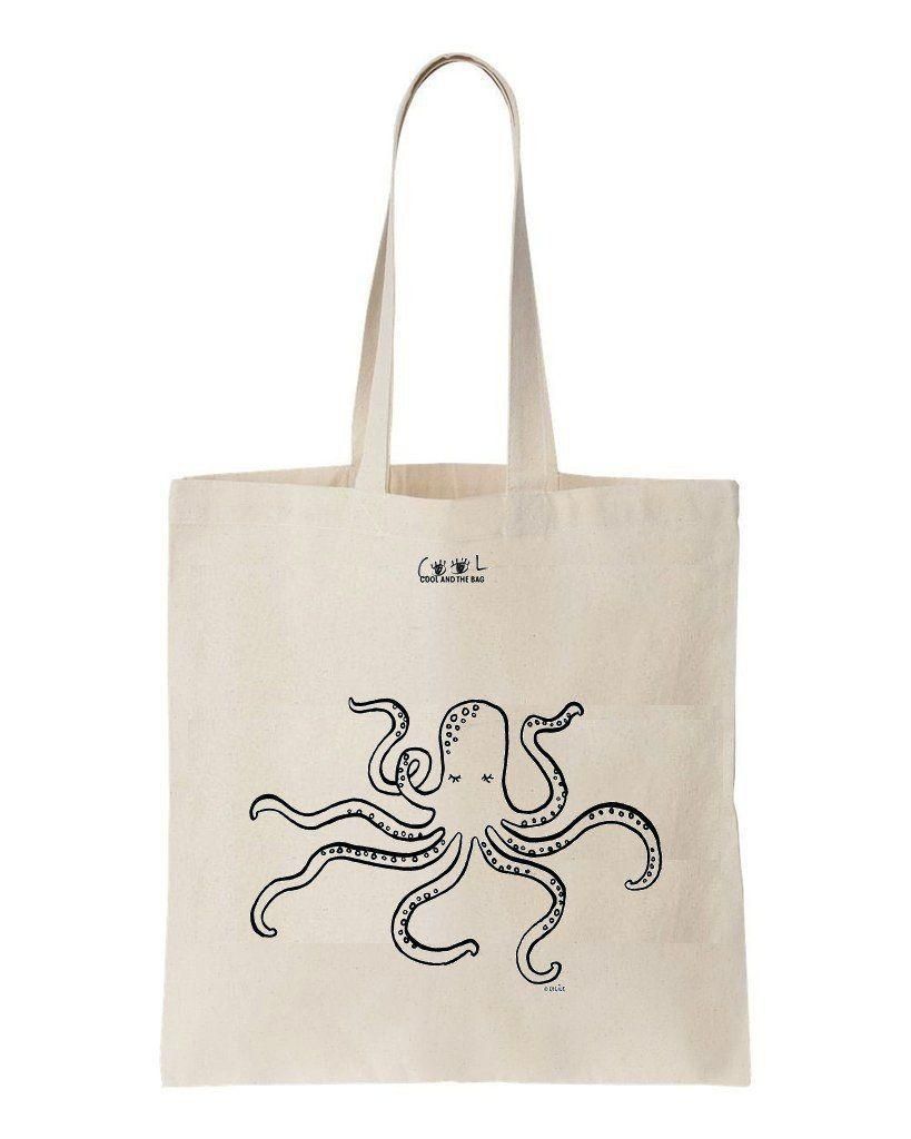 Octopus Art Printed Tote Bag Gift For Marine Creature Lovers