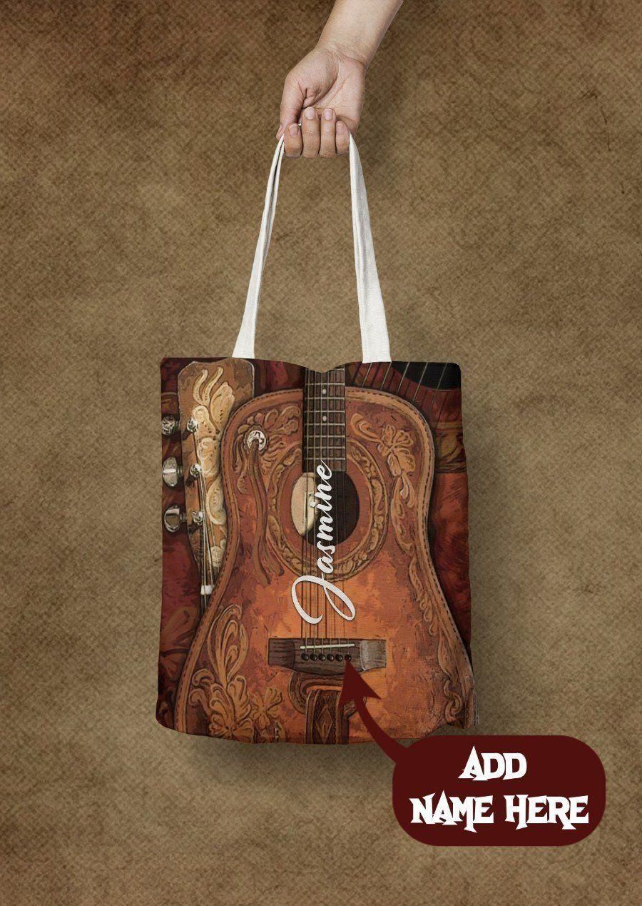 Guitar Music Heal My Soul 3D Custom Name Printed Tote Bag
